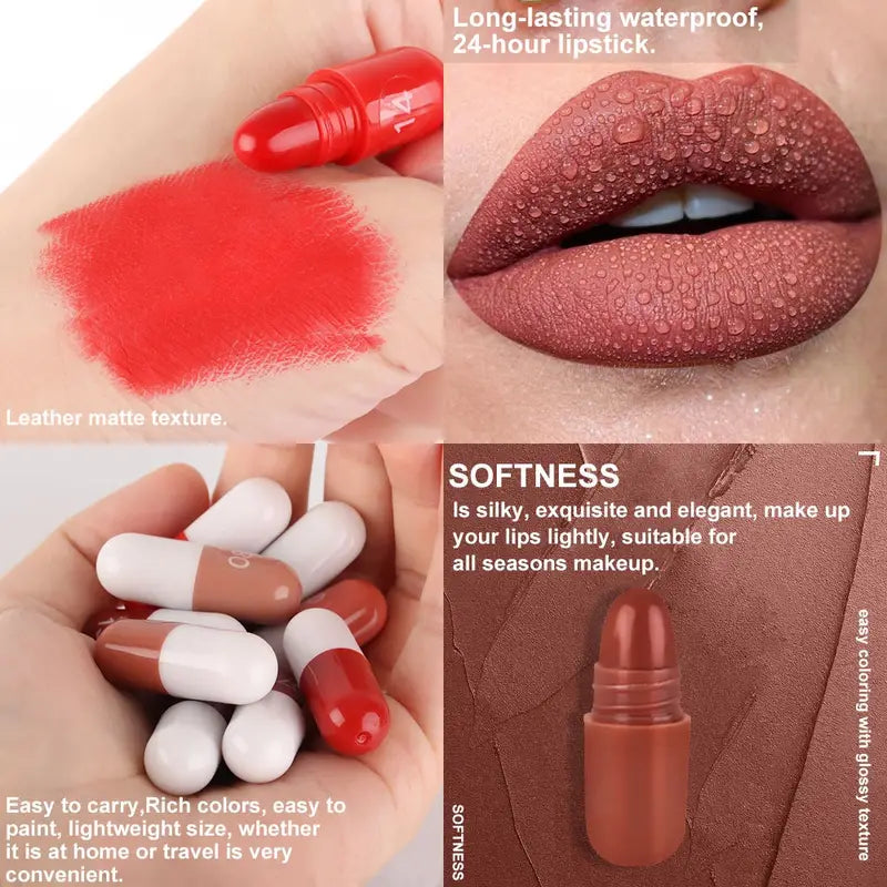 18 Stk./Set langanhaltendes Samt-Matt-Kapsel-Lippenstift-Set