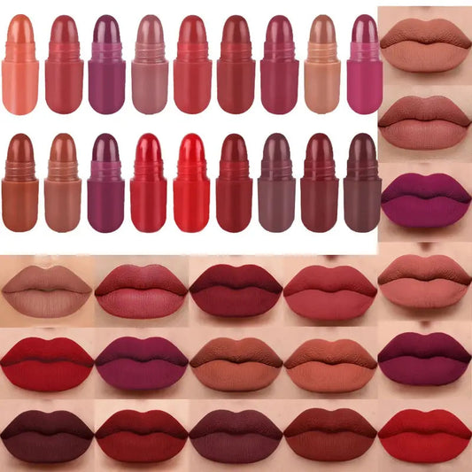 18 Stk./Set langanhaltendes Samt-Matt-Kapsel-Lippenstift-Set