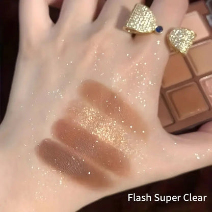 9-Farben-Lidschattenpalette in Erdtönen, leichtes Make-up