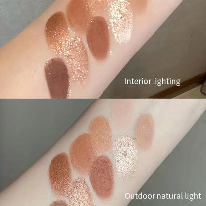 9-Farben-Lidschattenpalette in Erdtönen, leichtes Make-up