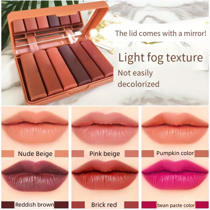 6-teiliges mattes Misty-Lippenstift-Se