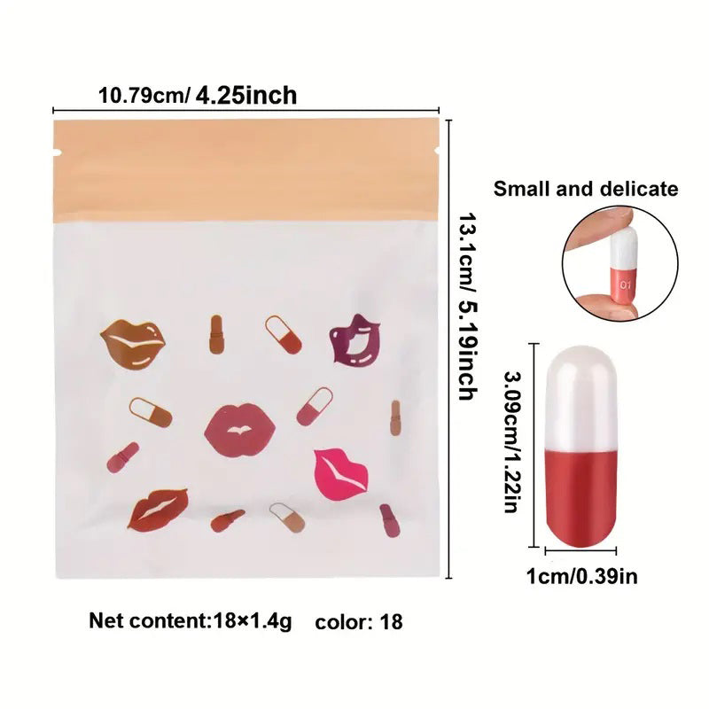 18 Stk./Set langanhaltendes Samt-Matt-Kapsel-Lippenstift-Set